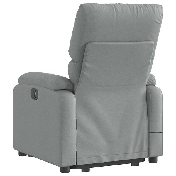 vidaXL Electric Stand up Massage Recliner Chair Light Grey Fabric