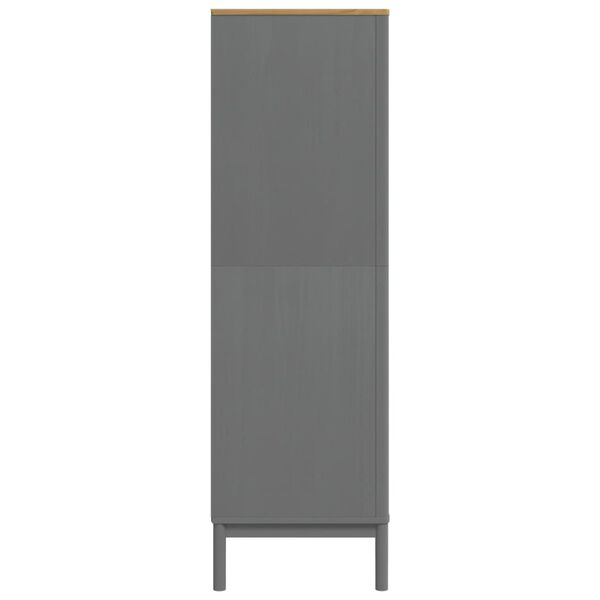 vidaXL Wardrobe FLORO Grey 77x53x171 cm Solid Wood Pine