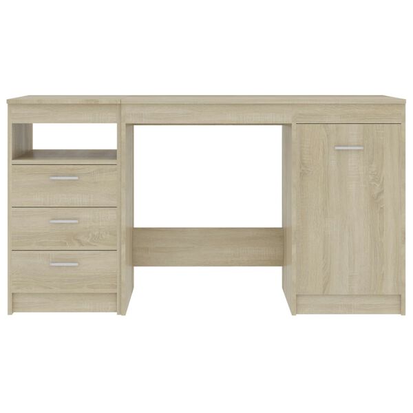 vidaXL Desk Sonoma Oak 140x50x76 cm Engineered Wood