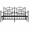 vidaXL Metal Bed Frame without Mattress with Footboard Black 183x213cm