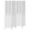 vidaXL Room Divider 4 Panels White Solid Wood Paulownia