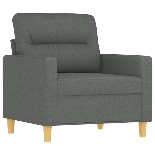 vidaXL Sofa Chair with Footstool Dark Grey 60 cm Fabric