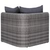 vidaXL 8 Piece Garden Lounge Set with Cushions Poly Rattan Grey