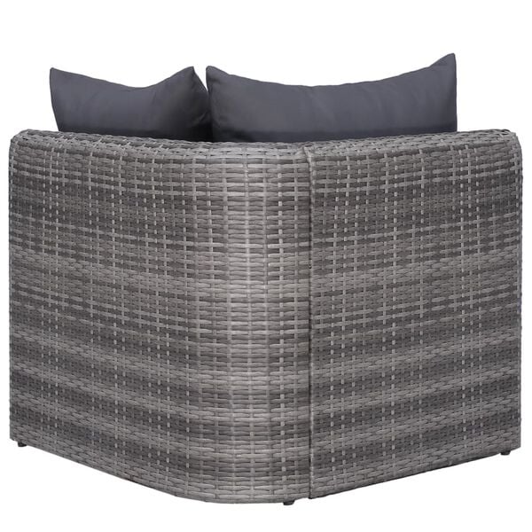vidaXL 8 Piece Garden Lounge Set with Cushions Poly Rattan Grey