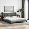 vidaXL Bed Frame without Mattress "Hvar" Dark Grey 183x213 cm Fabric