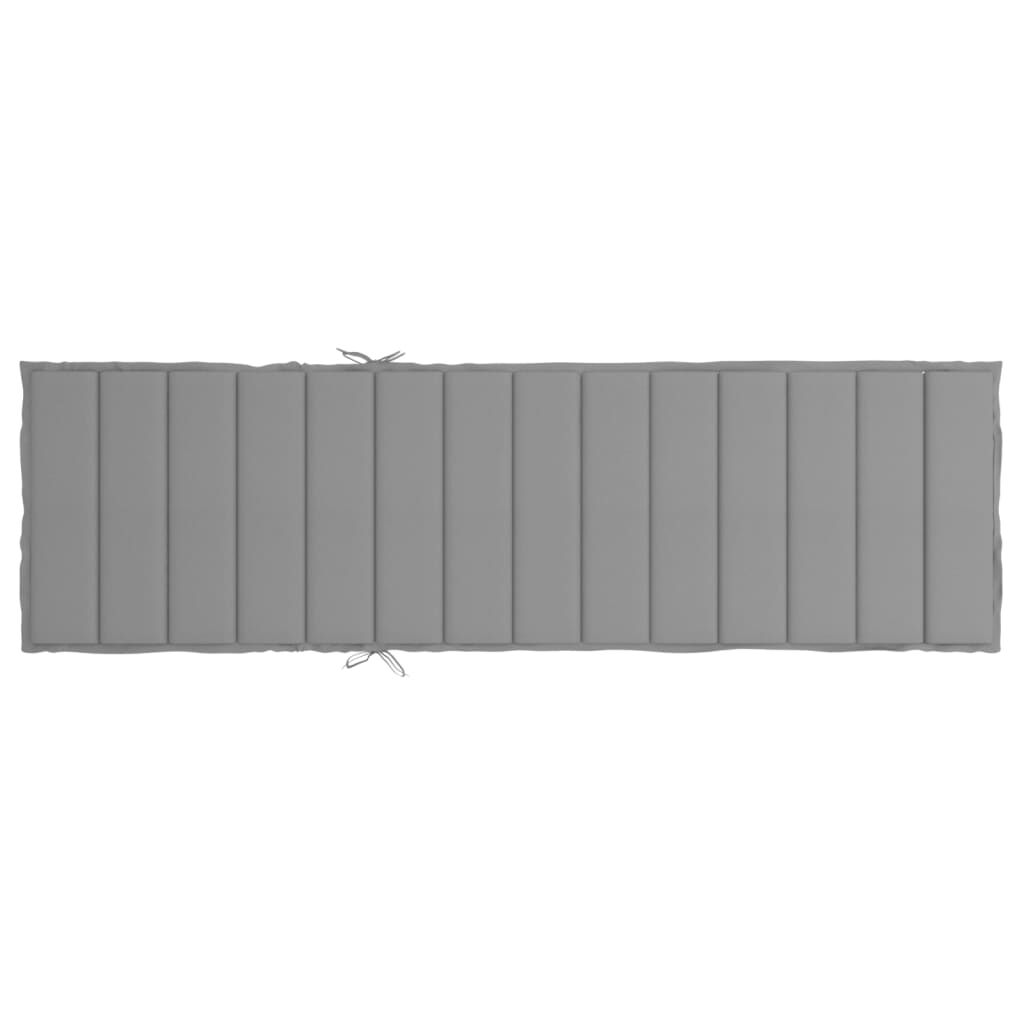 vidaXL Sun Lounger Cushion Grey 200x70x3cm Oxford Fabric