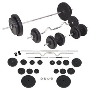 vidaXL Barbell and Dumbbell Set 90 kg