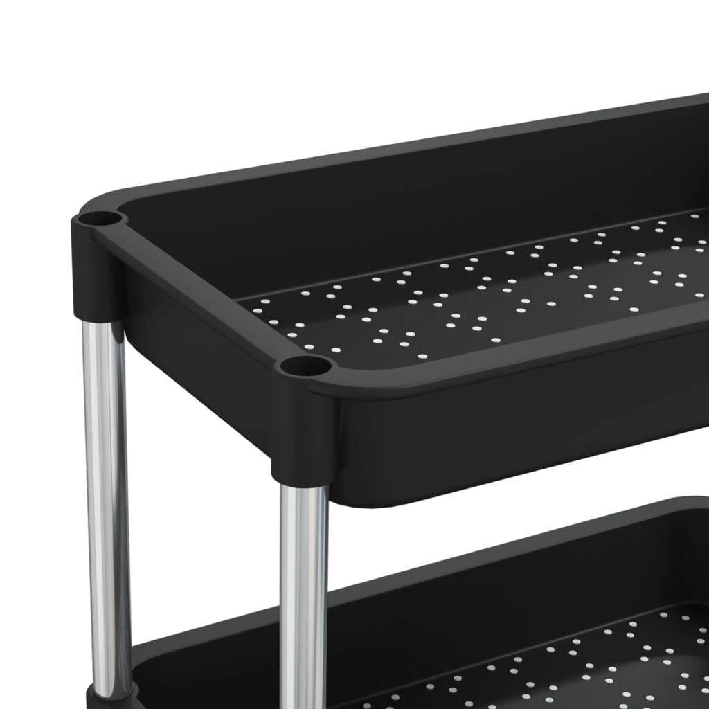 vidaXL 5-Tier Kitchen Trolley Black 42x29x128 cm Iron and ABS
