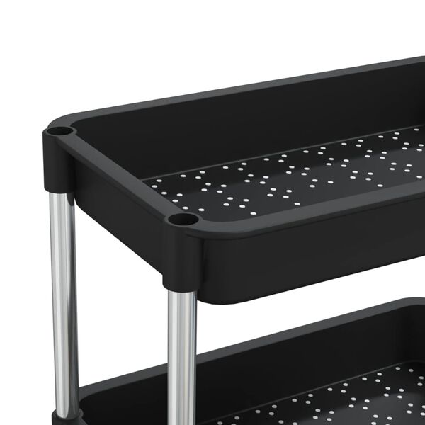 vidaXL 5-Tier Kitchen Trolley Black 42x29x128 cm Iron and ABS