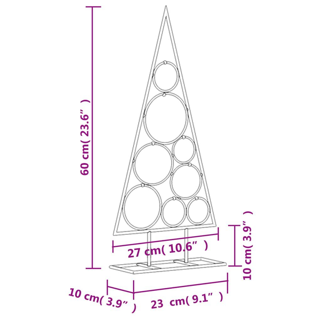 vidaXL Metal Christmas Tree for Decoration Black 60 cm