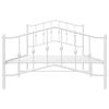 vidaXL Metal Bed Frame without Mattress with Footboard White 100x200cm