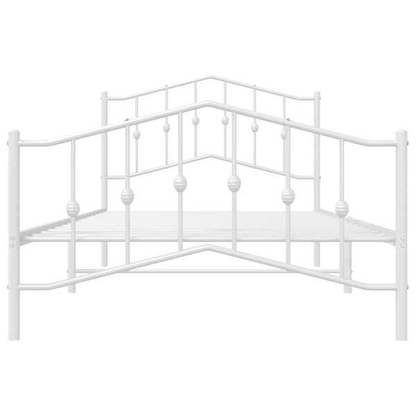 vidaXL Metal Bed Frame without Mattress with Footboard White 100x200cm