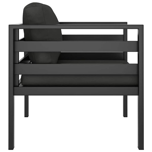 vidaXL Single Sofa with Cushions Aluminium Anthracite
