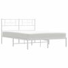 vidaXL Metal Bed Frame without Mattress with Headboard White 135x190cm