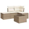 vidaXL 5 Piece Garden Sofa Set with Cushions Beige Poly Rattan