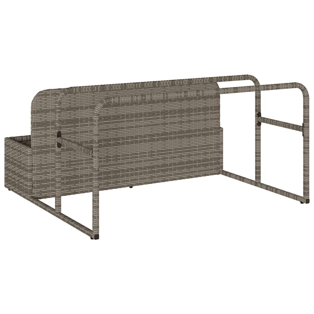 vidaXL Poolside Float Storage Grey 110x100x57 cm Poly Rattan