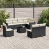 vidaXL 9 Piece Garden Sofa Set with Cushions Black Poly Rattan