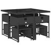 vidaXL 11 Piece Garden Dining Set with Cushions Grey Poly Rattan