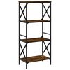 vidaXL Bookcase 4-Tier Smoked Oak 59x35x132 cm Engineered Wood
