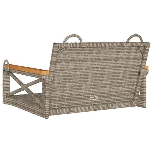 vidaXL Swing Bench Grey 63x62x40 cm Poly Rattan