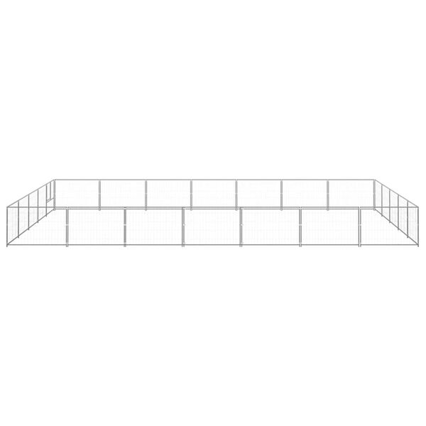 vidaXL Dog Kennel Silver 35 m² Steel
