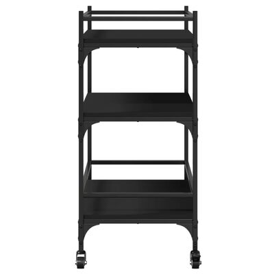 vidaXL Kitchen Trolley Black 65x40x86.5 cm Engineered Wood