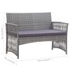 vidaXL 4 Piece Garden Lounge Set with Cushion Poly Rattan Anthracite