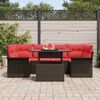 vidaXL Garden Sofa Set with Cushion 7 pcs Brown Poly rattan