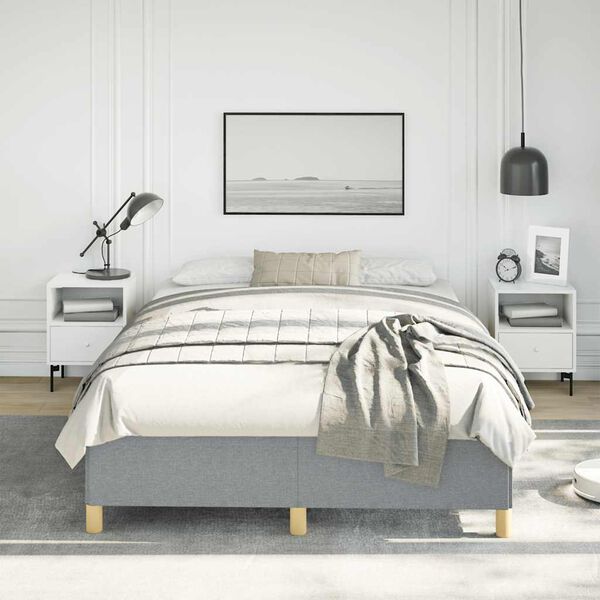 vidaXL Bed Frame without Mattress Light Grey 137x190 cm Full Fabric