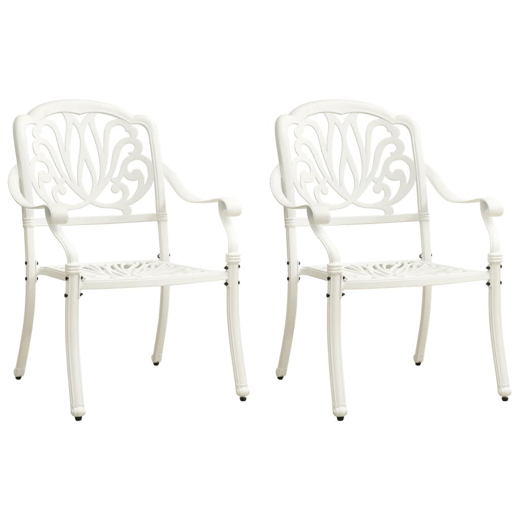 vidaXL 3 Piece Bistro Set Cast Aluminium White