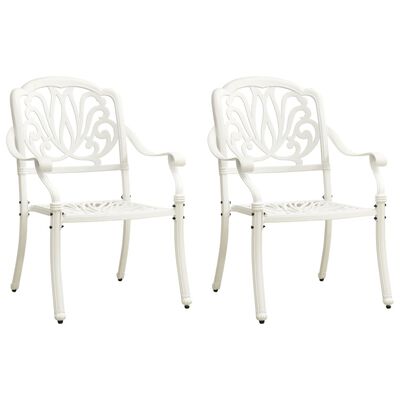 vidaXL 3 Piece Bistro Set Cast Aluminium White