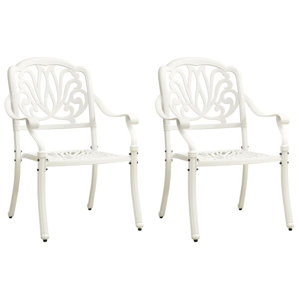 vidaXL 3 Piece Bistro Set Cast Aluminium White