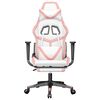 vidaXL Gaming Chair with Footrest White and Pink Faux Leather