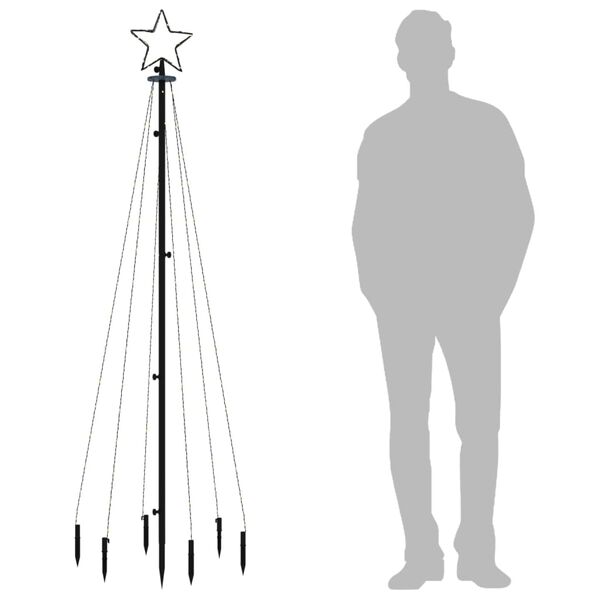 vidaXL Christmas Tree with Spike Blue 108 LEDs 180 cm