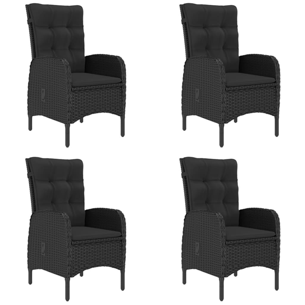 vidaXL 5 Piece Garden Dining Set Black