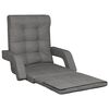 vidaXL Folding Floor Chair with Bed Function Light Grey Fabric