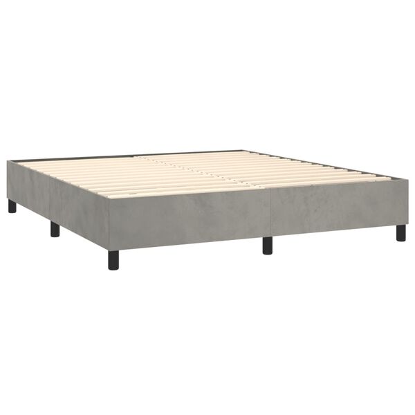 vidaXL Bed Frame without Mattress Light Grey King Velvet (US Only)