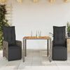 vidaXL 7 Piece Garden Bistro Set with Cushions Grey Poly Rattan