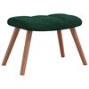 vidaXL Rocking Chair with a Stool Dark Green Velvet