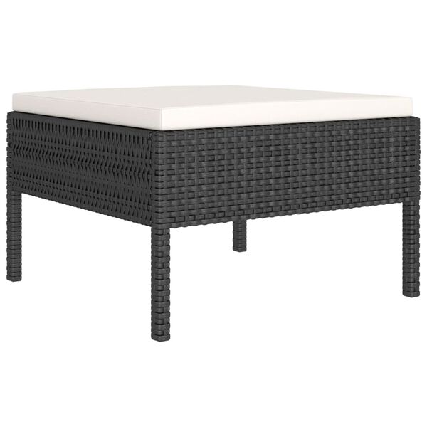 vidaXL 6 Piece Garden Lounge Set with Cushions Poly Rattan Black
