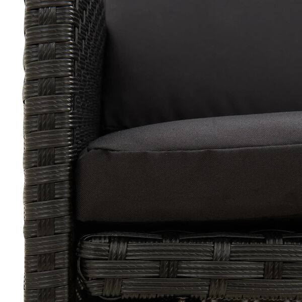 vidaXL Garden Chairs with Cushions 4 pcs Poly Rattan Black