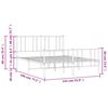 vidaXL Metal Bed Frame without Mattress with Footboard White 135x190cm