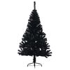 vidaXL Artificial Half Christmas Tree with Stand Black 150 cm PVC