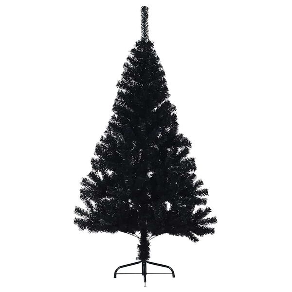 vidaXL Artificial Half Christmas Tree with Stand Black 150 cm PVC