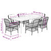 vidaXL 7 Piece Garden Dining Set with Cushions Grey Poly Rattan
