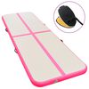 vidaXL Inflatable Gymnastics Mat with Pump 800x100x10 cm PVC Pink