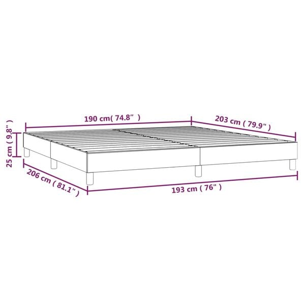 vidaXL Bed Frame without Mattress Light Grey King Fabric (US Only)