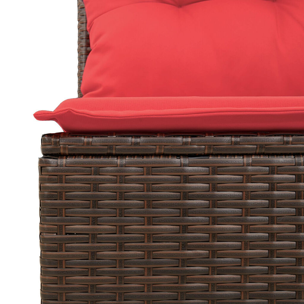 vidaXL Garden Sofa Corner with Cushions Brown Poly Rattan