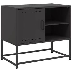 vidaXL TV Cabinet Black 68x39x60.5 cm Steel