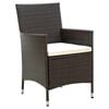 vidaXL Garden Chairs with Cushions 4 pcs Poly Rattan Brown
